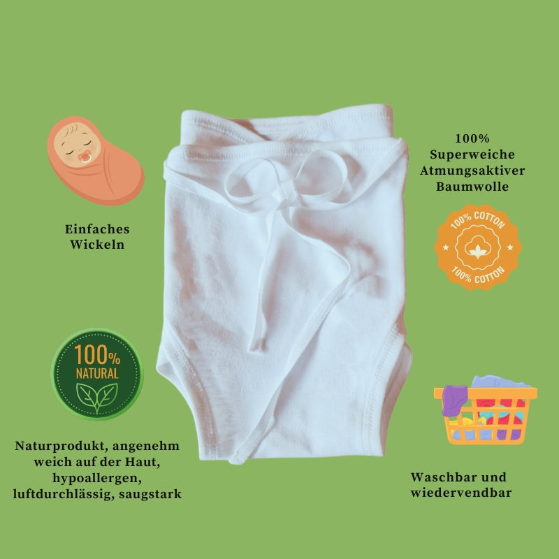 Baby Breit Wickeln Windeln für sanfte Hüftentwicklung, 100% Reine Baumwolle 3 Stk.