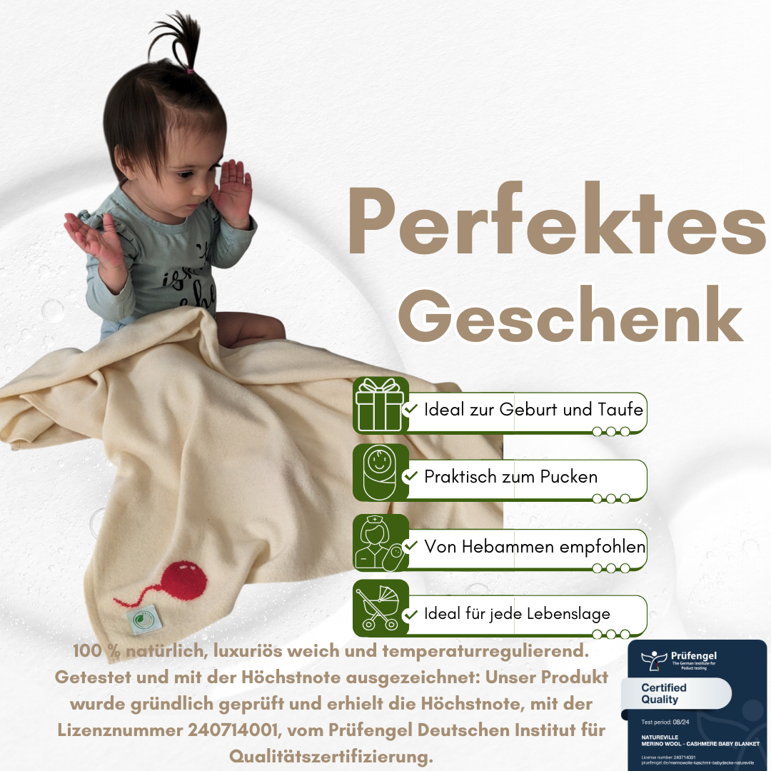 Merino Wolle Kaschmir voluminöse Babydecke, 80 x 100 cm, 100 x 135 cm